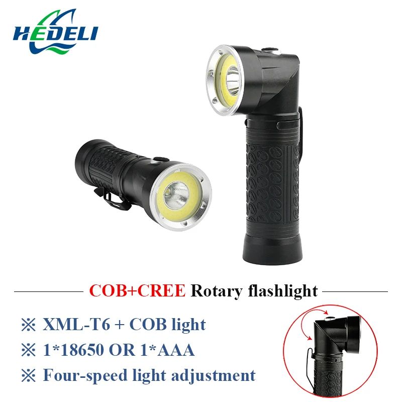 

red white portable light led flashlight flash light cree xml t6 cob torch penlight 90 degree rechargeable working camping lights