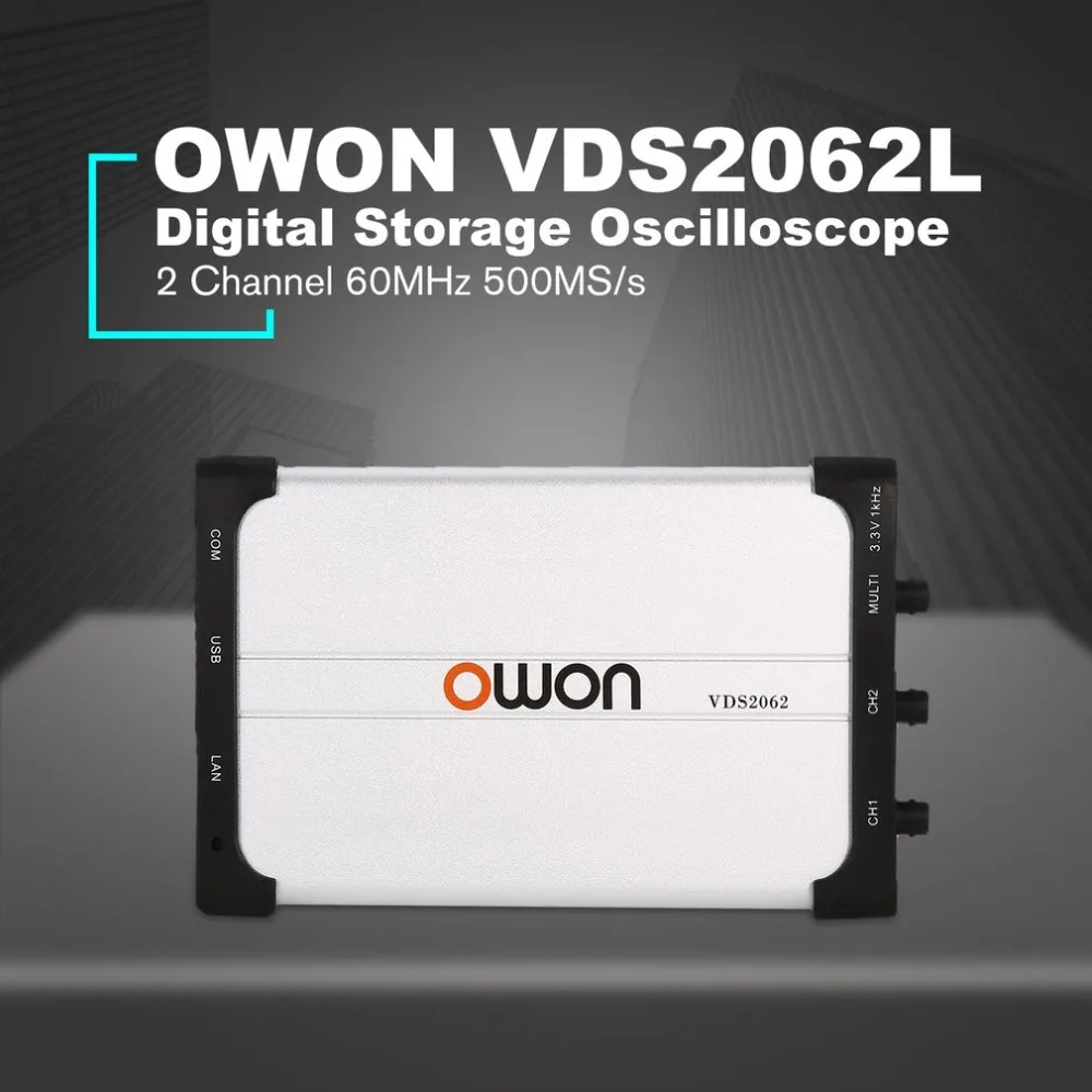 OWON VDS2062L двухканальный ЖК-дисплей Супер-тип экономии цифровой осциллограф