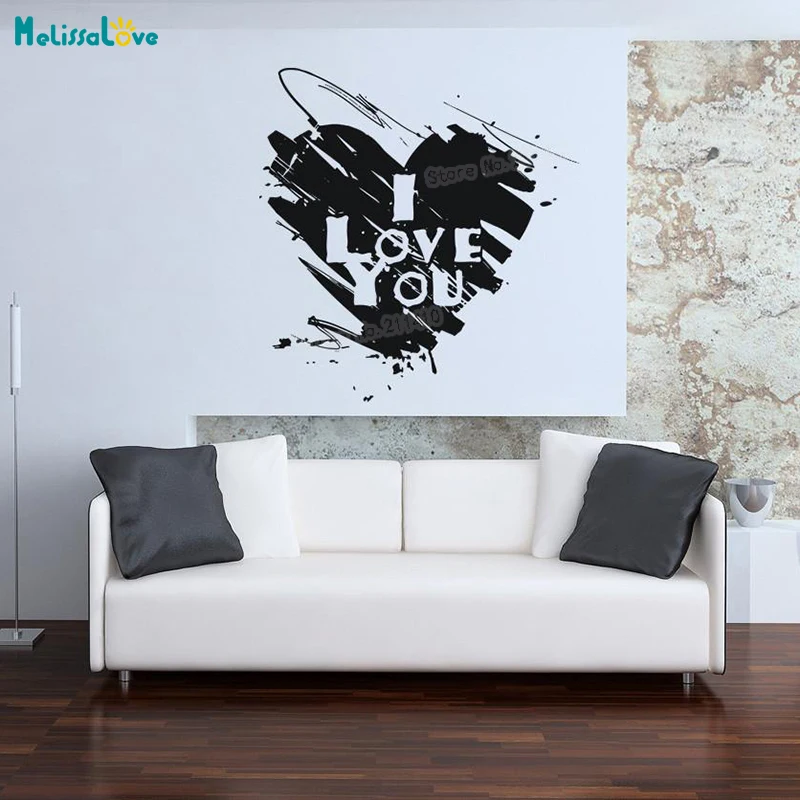 Художественные настенные наклейки I Love You Heart обои домашний декор для гостиной