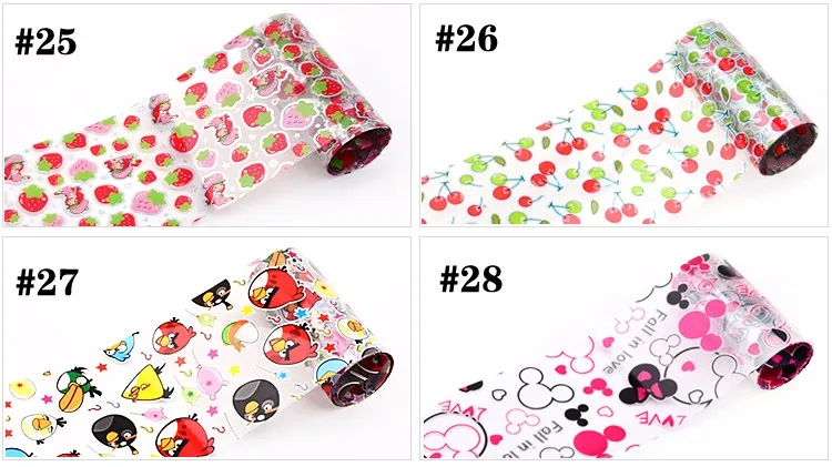 Unha de Transferência da Folha Adesivo de Papel Leopardo dos Desenhos Polonês da Arte do Unha Novo Flores Animados Padrão Suprimentos 100 Pçs - Set 7 Adesivos e decalques