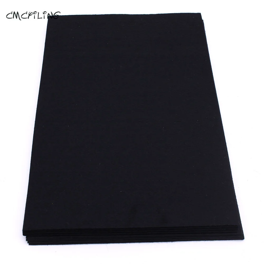 CMCYILING черно-белые листы из твердого фетра для рукоделия, рукоделия и шитья, скрапбук, домашний текстиль, А4 - Цвет: Black 20 Pcs