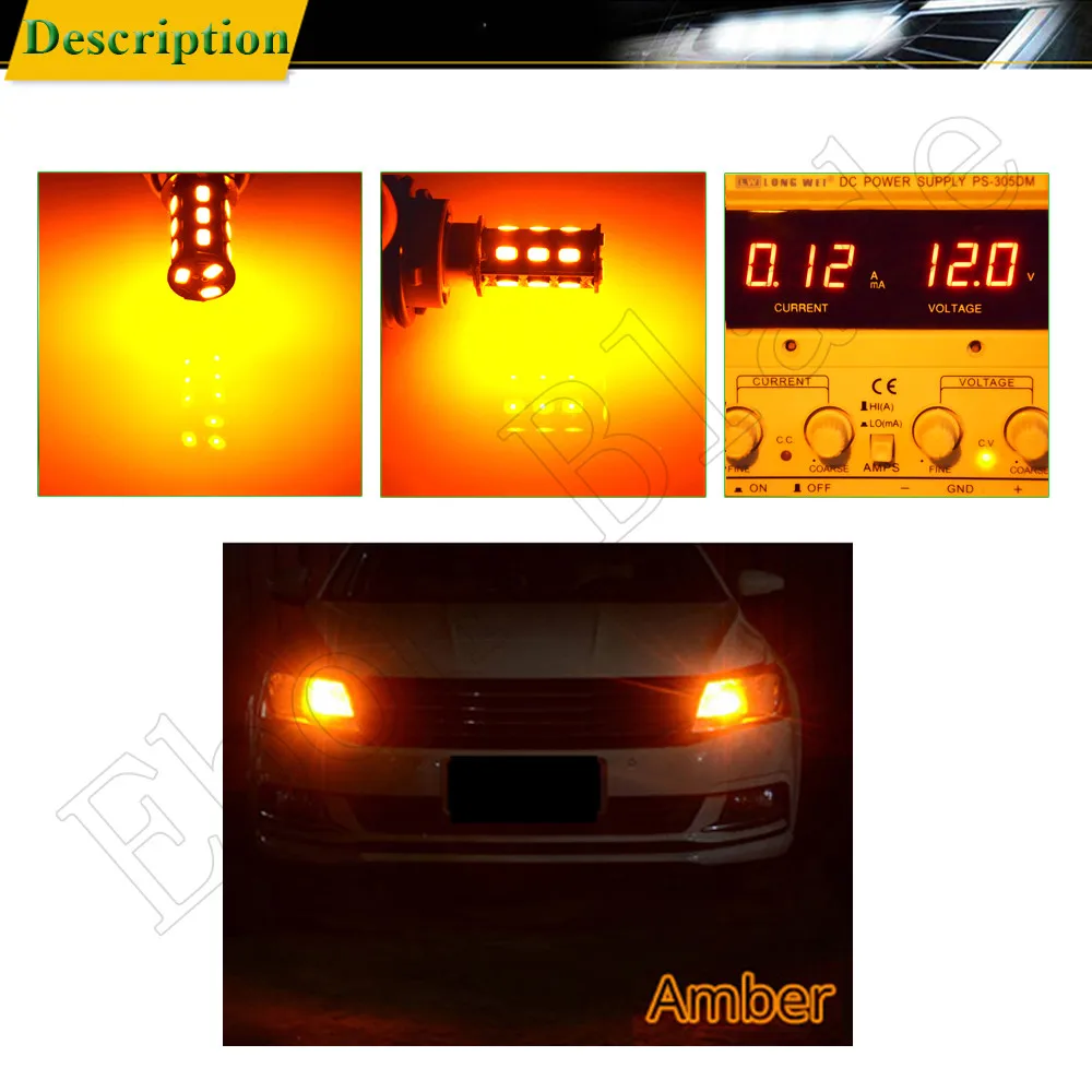 10 шт. BAU15S светодиодные автомобильные лампочки 5630 18SMD Янтарный оранжевый PY21W RY10W