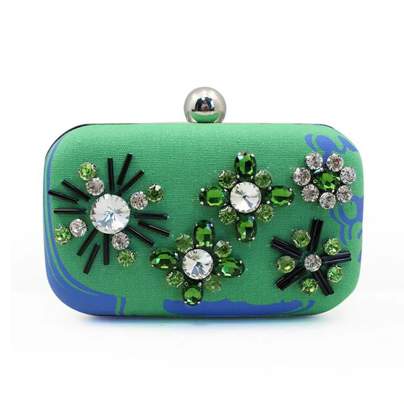 

Fashion Women Party Day Clutch Handbags Mini Green Beading Evening Bags Female Chain Shoulder Bags 2016