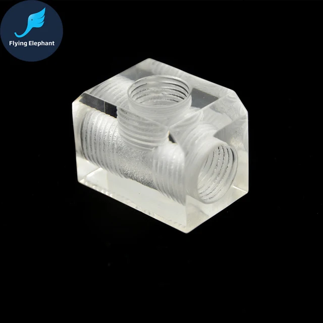 Water cooling 3 way Connector tee Transparent acrylic splitter connect
