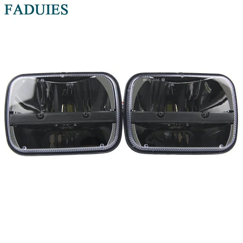 FADUIES 2PSC 5x7'' LED Square Headlight HighLow Beam For Jeep Wrangler Trucks  (1)