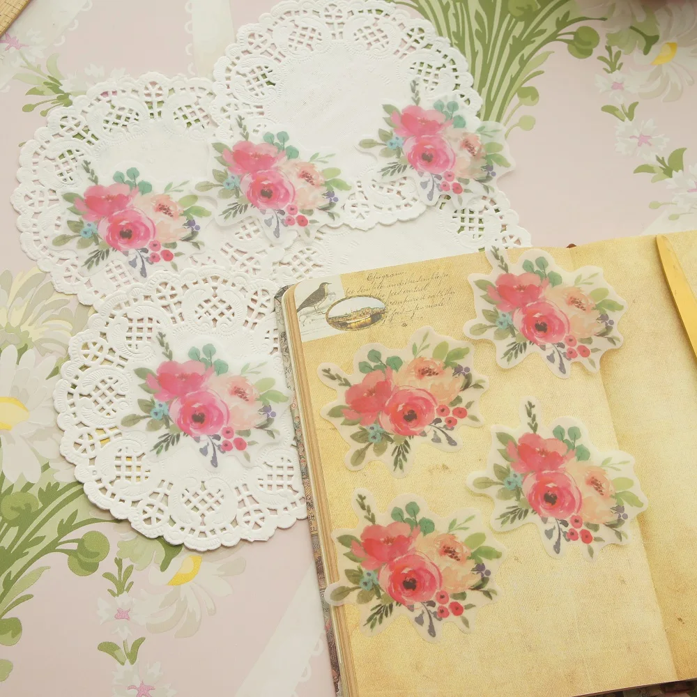 30pcs DIY Flowering Shrubs Design Translucent Paper As Creative Craft Background Scrapbooking Use | Дом и сад
