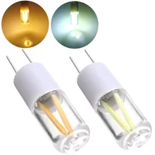 1,5 W G4 светодиодный светильник лампочка COB нить лампы теплый/чисто белый, красный, зеленый, синий Яркость AC/DC 12V