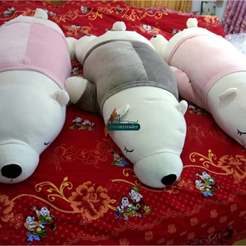 Dorimytrader Pop Cuddly Soft Fat Anime Polar Bear Plush Pillow Large Stuffed Animals White Bear Toy Doll Nice Gift Decoration 80cm 100cm 130cm DY50083 (24)