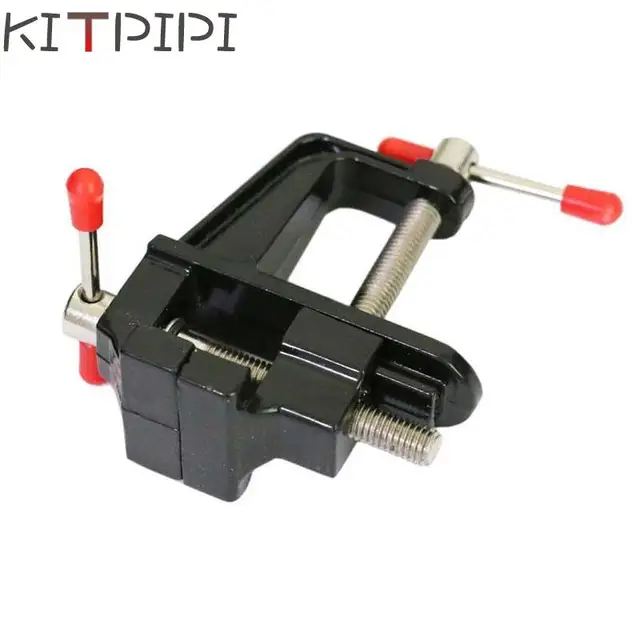 KITPIPI 3.5 Inch Aluminum Miniature Small Jewelers Hobby Clamp On Table Bench Vise Mini DIY Craft Tool Vice Fixed Repair Tool