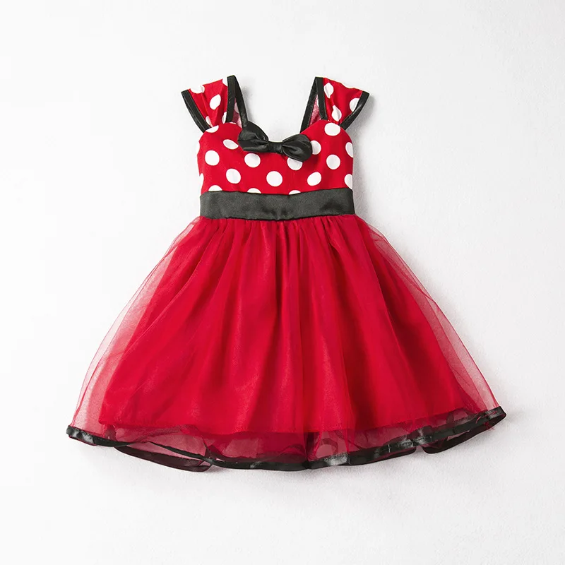 Baby Girls Minnie Tutu Dress Fancy Mouse Cosplay Costume Bow-knot Dot Backless Kids Cartoon Dress Party 1 Year Birthday Dress