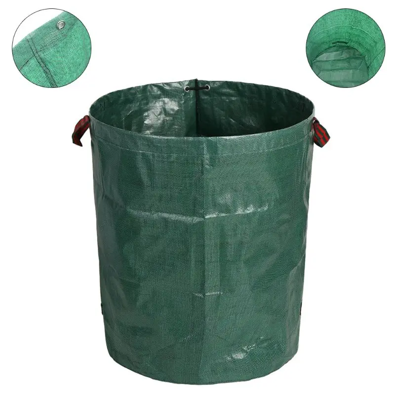 Садовый пакет из 3 больших 272L садовых мешков для мусора(H76 см, D67 см - Цвет: Зеленый