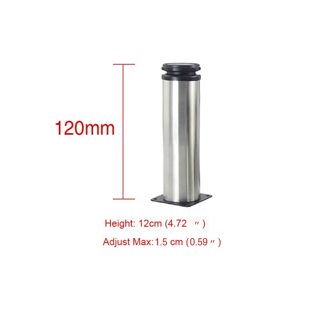 1Pcs 5CM-35CM Furniture Adjustable Cabinet Legs Stainless Steel Furniture Legs Cabinet Table Sofa Bed Feet Furniture Legs Feet 12CM