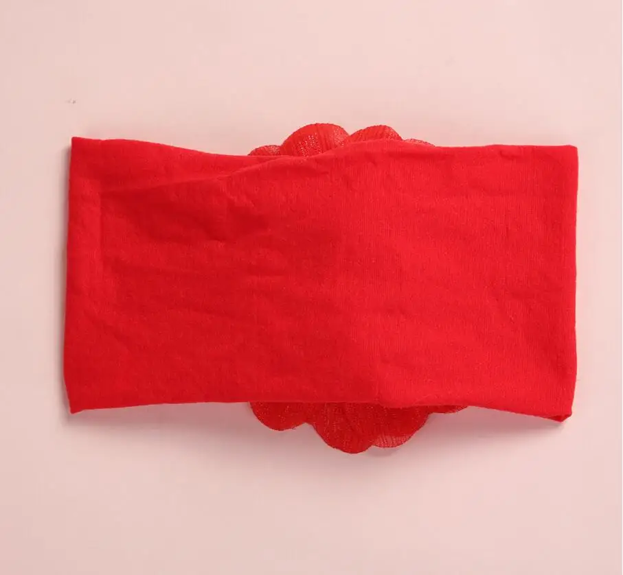 36pcs/lot Large Chiffon Flower Matching Wide Nylon Headband For Baby Hairband Kids Children Newborn Hair Accessories