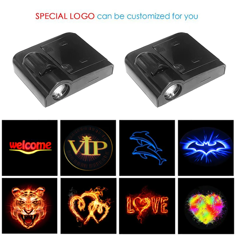 

1pcs Modification Car Door Welcome Logo Light Wireless Car Door Shadow LED Laser Projector Lamp Car Interior Decoration Light