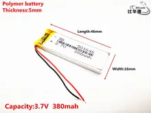 3.7V 380mAh 501646 Lithium Polymer LiPo Rechargeable Battery ion cells For Mp3 Mp4 Mp5 DIY PAD DVD E-book bluetooth headset