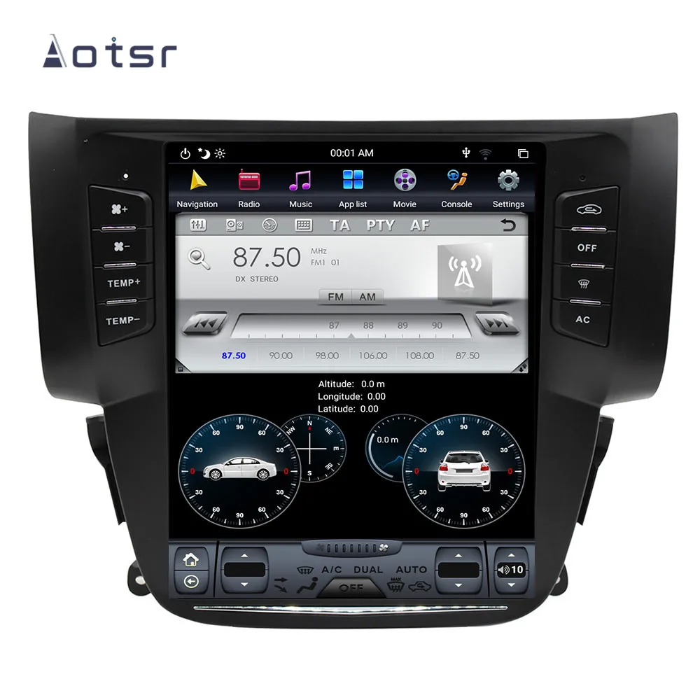 Flash Deal Tesla style Android 8.1 GPS Navigation Car DVD Player For Nissan Sylphy 2012-2016 Car Auto radio stereo multimedia player 4+64GB 7