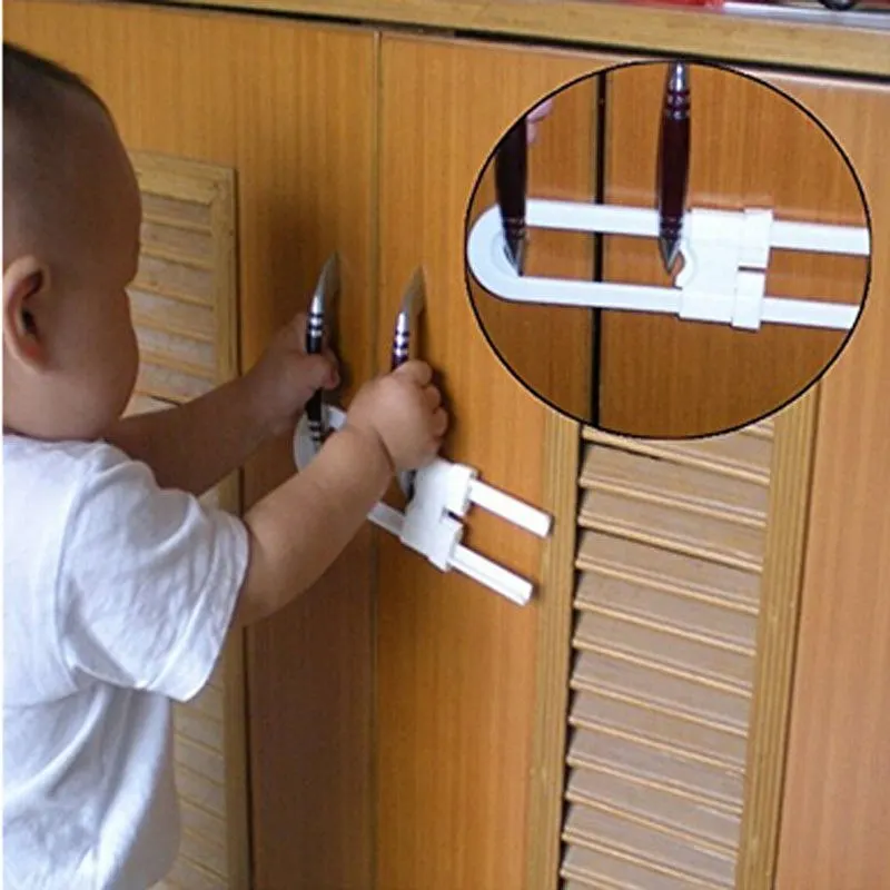 

5pcs/Lot Children Protection Lock U Shape Baby Safety Lock Prevent Child From Opening Drawer Cabinet Cupboard Door Safety Lock