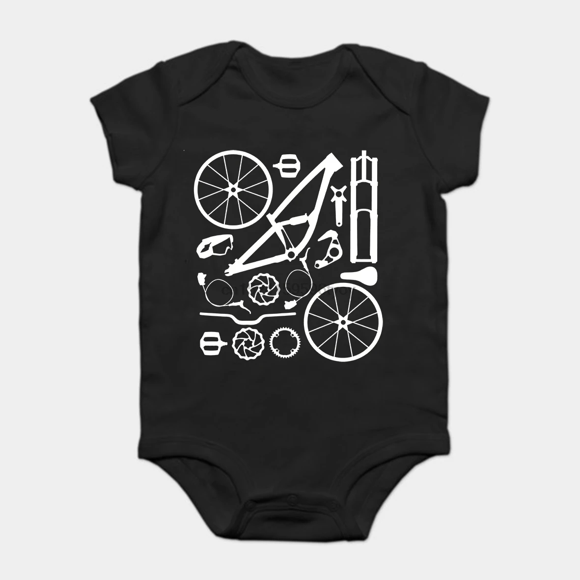 

Baby Onesie Baby Bodysuits kid t shirt Customize black ali t shirts Downhill Freeride Mountain Cyclists Parts tee Solid color