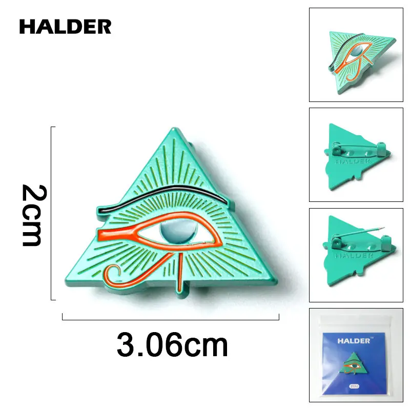 BR0080 halder Egypt Triangles pyramid Epitaph Scarab eye Металлический Нагрудный значок покрытый эмалью значок амулет древние Броши Египетские украшения