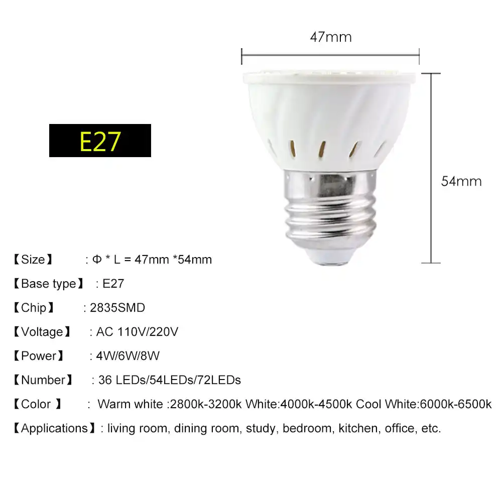 Bulbs Ampoule 220V Lamp LED SMD 110V 2835 Bombillas Lights Lighting 10PCS LED MR16 LED 8W Bulb E27 Luz for 4W 6W Light Home GU10 MVUzSp