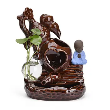 

Backflow Incense Burner Resin decoration Creative Home Decor The Little Monk Small Buddha Censer Use In Home Teahouse A