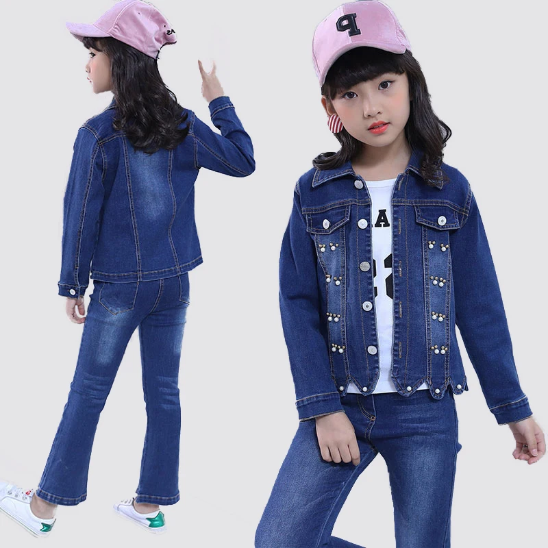 

Big girl fashion sports suit black and white clothing set for teenager autumn sportswear children XL sportswear 6 8 10 12 14