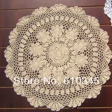 Ручное вязание крючком коврик для стола, хлопок серовато-бежевая салфетка, коврик для стола, подставка 50X50 см 6 шт./партия