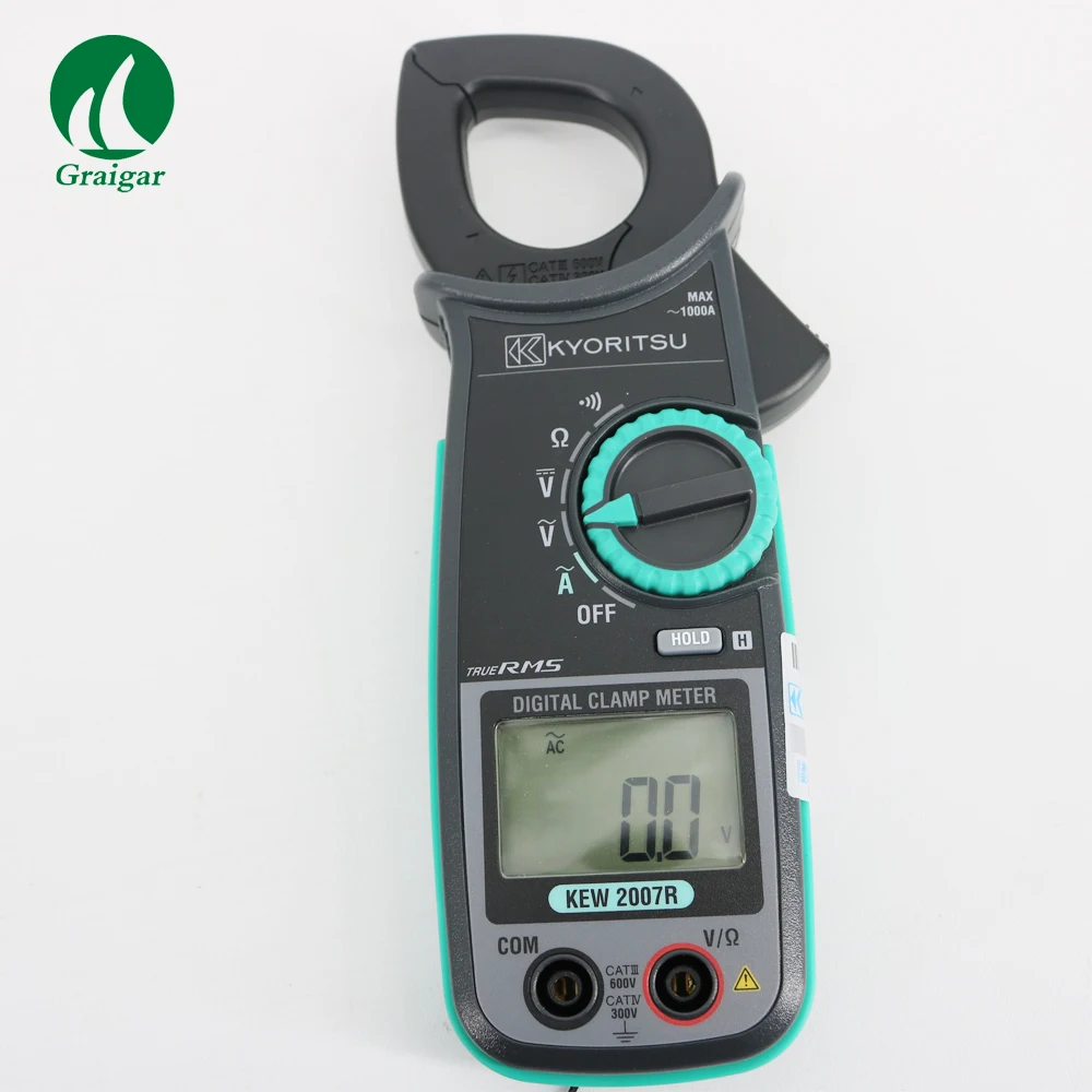 

Digital AC Clamp Meter KYORITSU 2007R Large easy-to-read display with 0.1A resolution