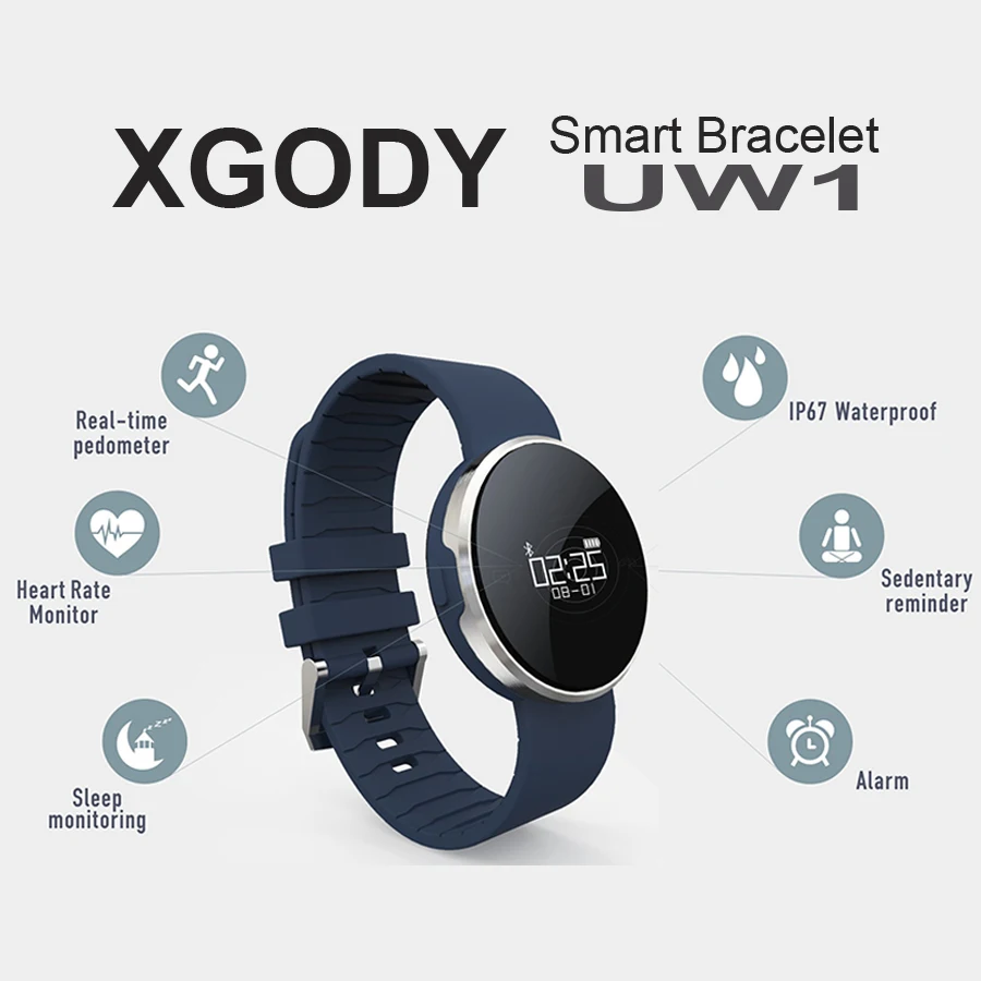 XGODY UW1 Smart Watch With Passometer Waterproof Smartwatch Men Women Wearable Devices Wrist Activity Trackers Sport Smart XGODY UW1 Smart Watch With Passometer Waterproof Smartwatch Men Women Wearable Devices Wrist Activity Trackers Sport Smart