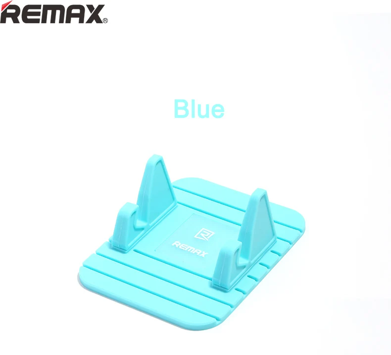 Автомобильный держатель для телефона remax, мягкий силиконовый нескользящий коврик, подставка для мобильного телефона, кронштейн, поддержка gps для iPhone 5, 6, 6s plus, samsung - Цвет: Blue