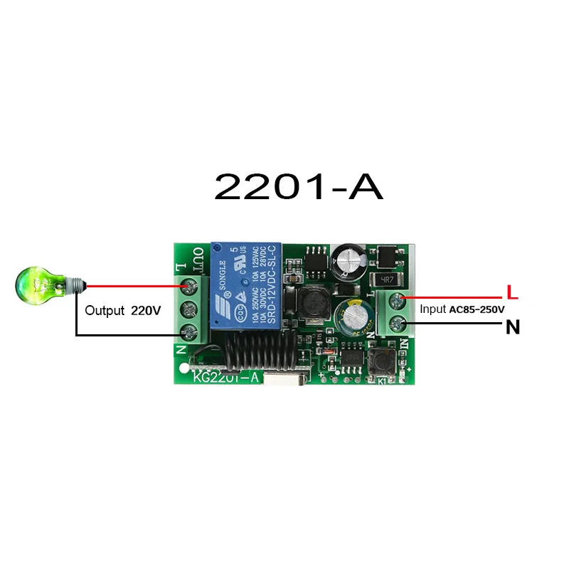 KTNNKG AC110V 220V дистанционный релейный приемник L/N или NO/NC выход 1CH беспроводной пульт дистанционного управления 433 MHz RF светильник лампа