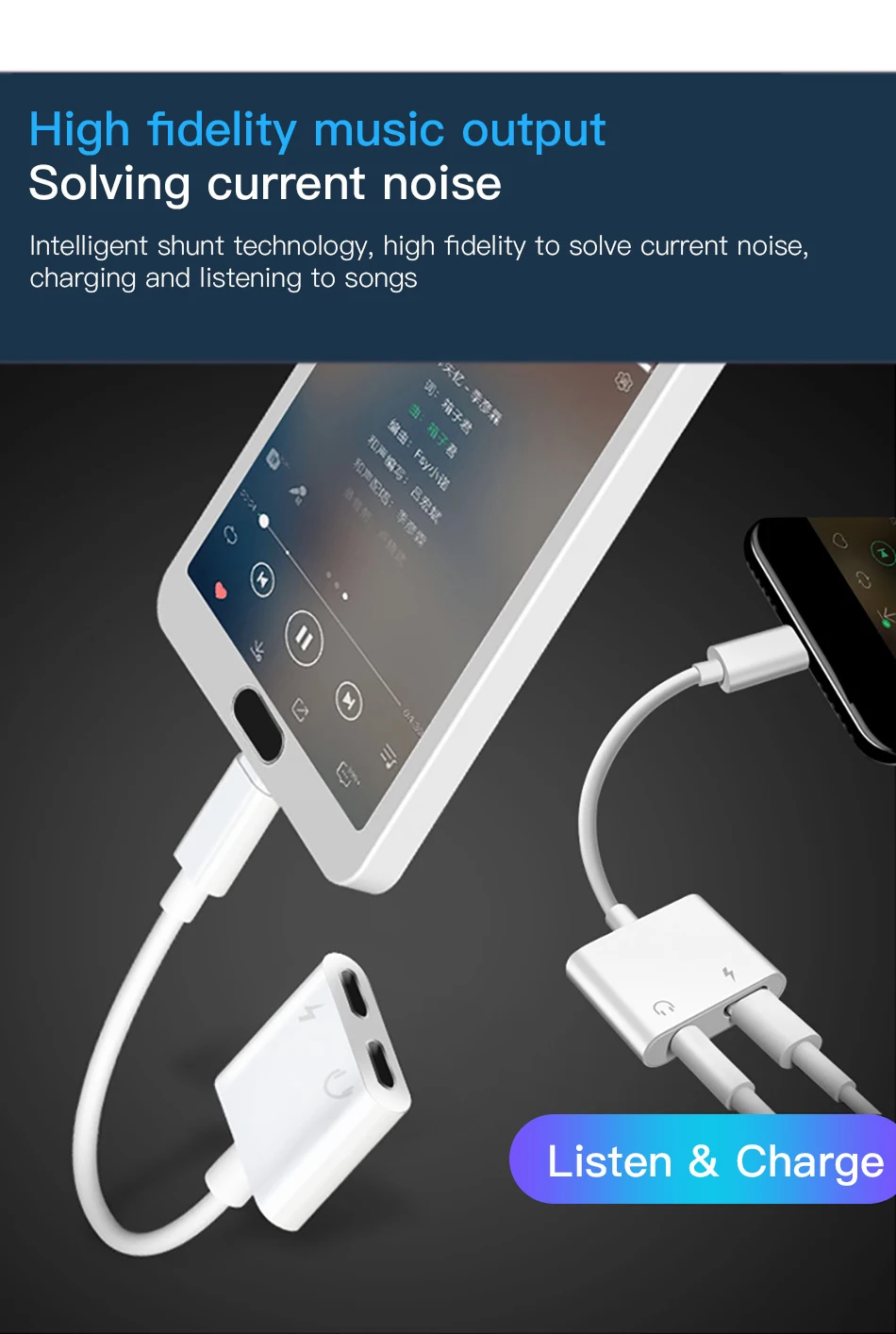 !ACCEZZ Adapter USB Type C For Huawei Samsung S8 S9 Plus 3.5mm Jack Earphone Calling Audio Connector Type-C Fast Charger Adapter (3)