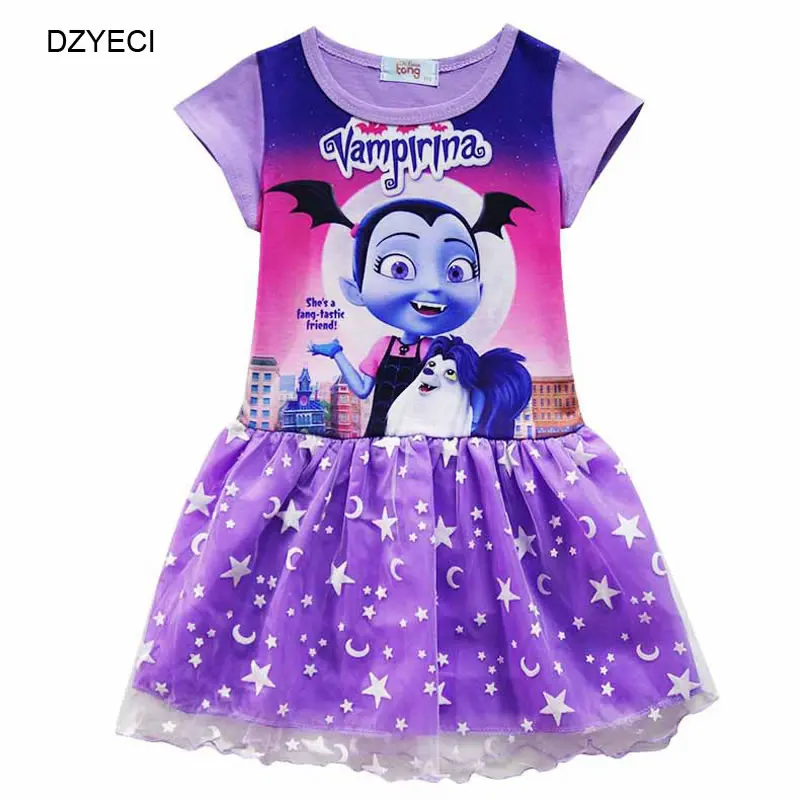 Disfraz Vampirina/платье для маленьких девочек; костюм для рождественского карнавала; детское кружевное платье для маскарада; vetement enfant fille