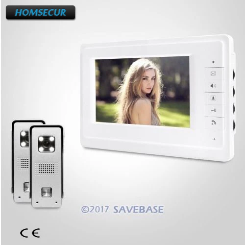 HOMSECUR 7 дюймов проводной видео домофон безопасности с ИК ночного видения для
