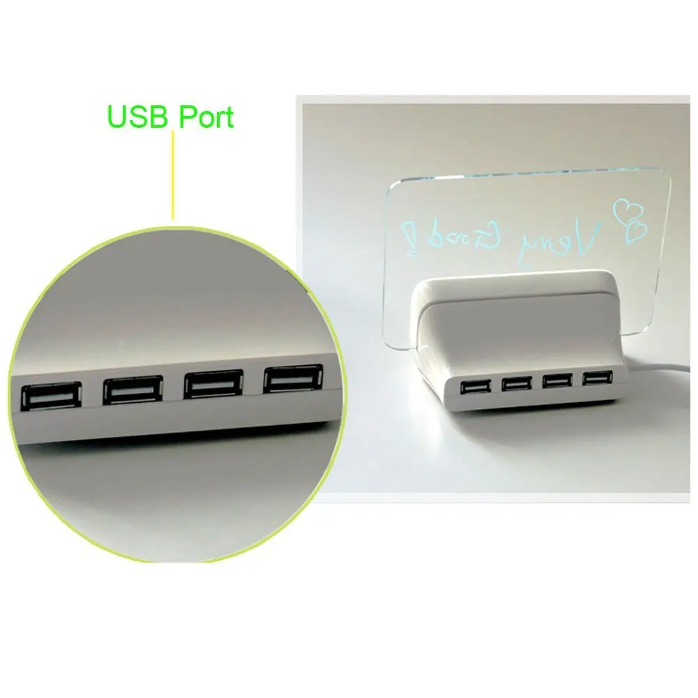 Синий светодиодный флуоресцентный цифровой будильник с платой сообщений USB 4