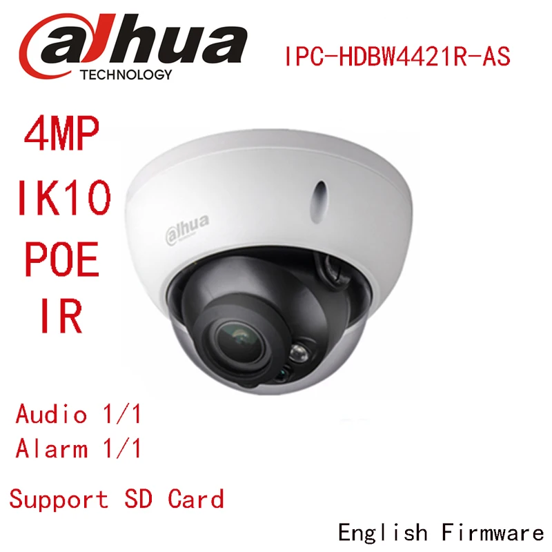 

Dahua 4MP IPC-HDBW4431R-AS replace IPC-HDBW4421R-AS IP network camera POE & Micro SD storage Audio alarm DH-IPC-HDBW4431R-AS