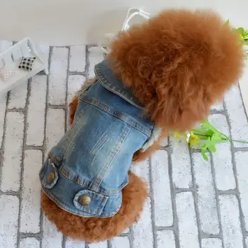 

Dog Clothes Denim Vest Fashion Pet Clothes For Yorkshire Chihuahua Teddy Cowboy Dogs Clothing Cat Coat Jeans New