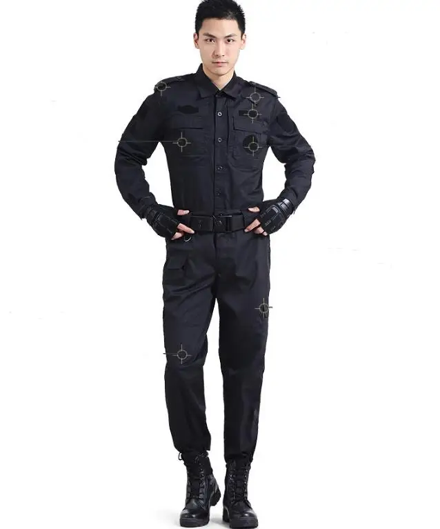 

Black military camouflage uniform Spring Equipo militar Security