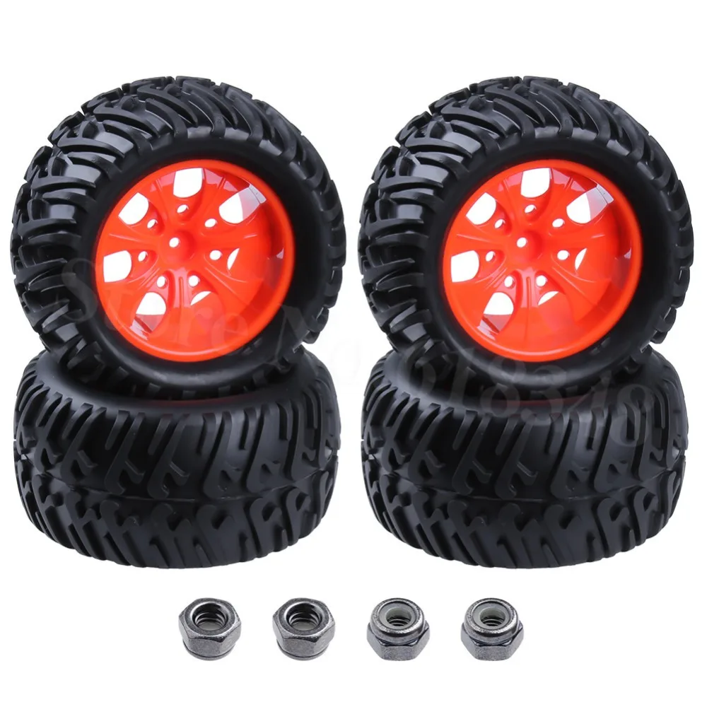 4 шт. RC шины для грузовиков и Пластиковые обода колеса Hex: 12 мм Fit 1: 10th Scale Traxxas Tamiya HPI