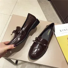 Туфли-оксфорды для женщин г. весенние туфли на плоской подошве, женские слипоны коричневого и черного цвета, женская обувь на плоской подошве