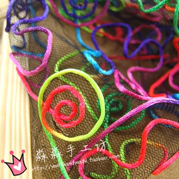 

Exclusive cloth bottom gauze fluorescent gradient color stereo flower lace blouse decorative fabric export/100*115cm