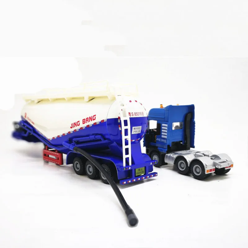 1:50 Масштаб сплав грузовик прицеп Автоцистерна порошковый конвейер цемент грузовик высокая моделирования литья под давлением модель Инженерная игрушка