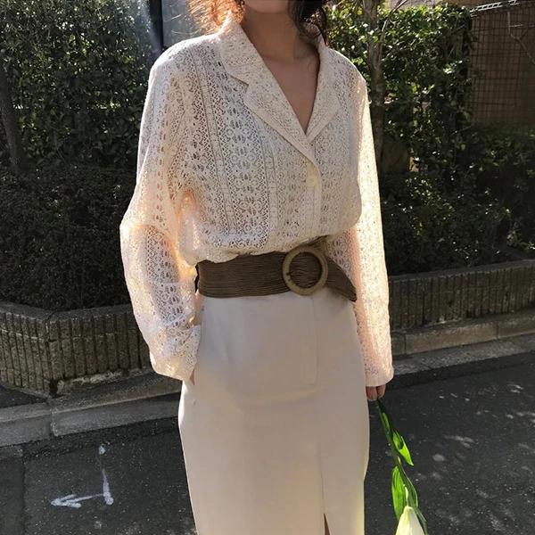 

2018 Autumn Blazer Women Long-sleeve Embroidery Lace suit women outwear