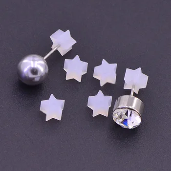 

50PCS Star Heart Earring Backs Hooks Stoppers Ear Plug Blocked Caps Findings Accessories For DIY Jewelry Making Stud Earrings