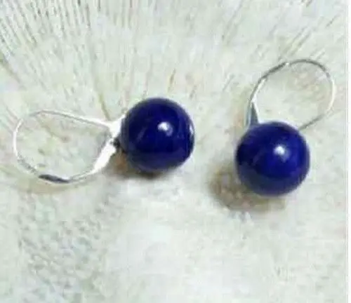

Hot selling free shipping******** Beautiful blue Lapis lazuli bead Leverback Dangle Earrings