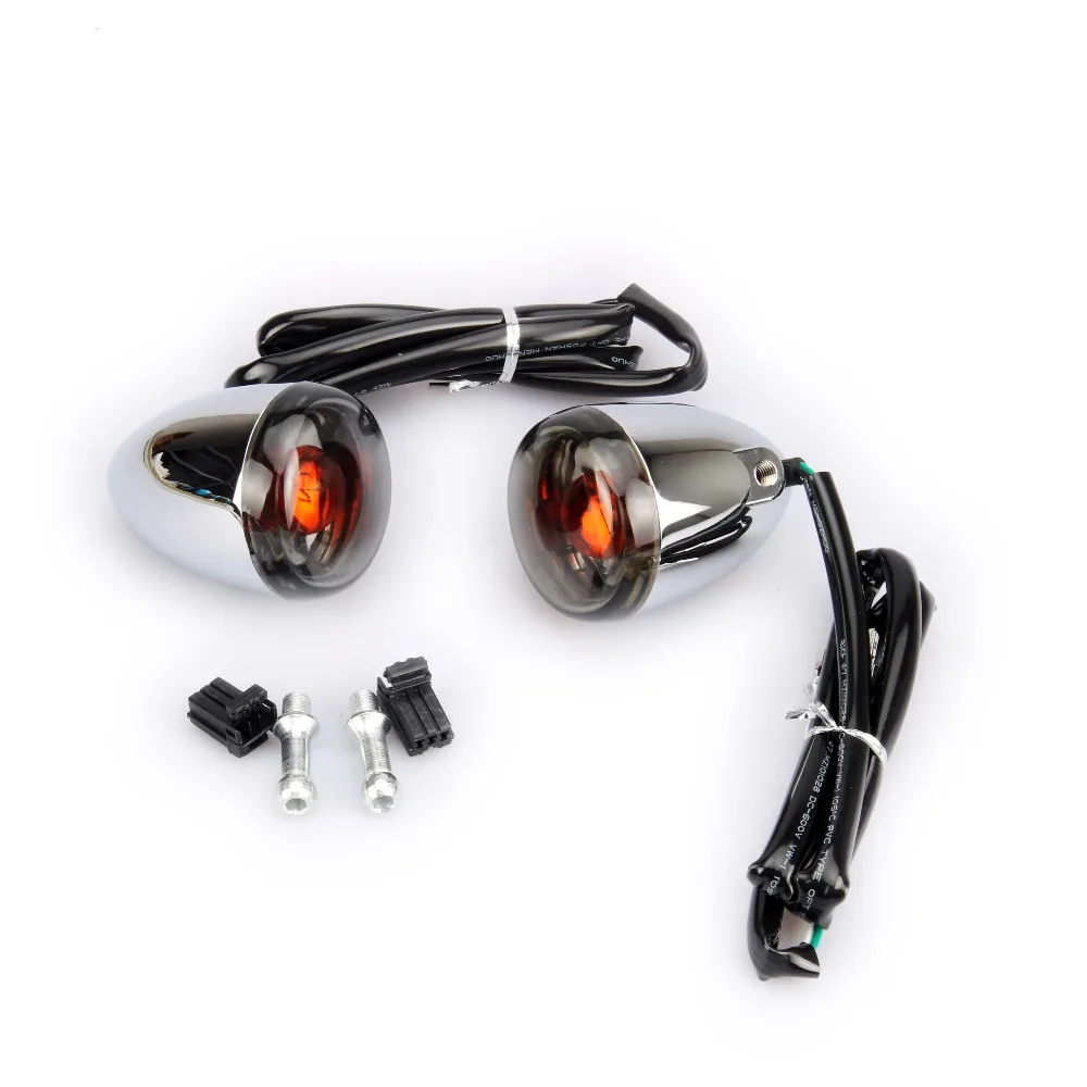 Motorcycle chrome front grey RED yellow Turn Signal Light For Harley