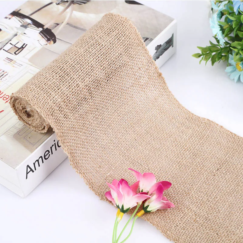 

BALLE Natural Vintage Burlap Table Runner Rustic Jute 30cmX10Y Rolls Hessian Table Runner for Wedding Party Event Decorations
