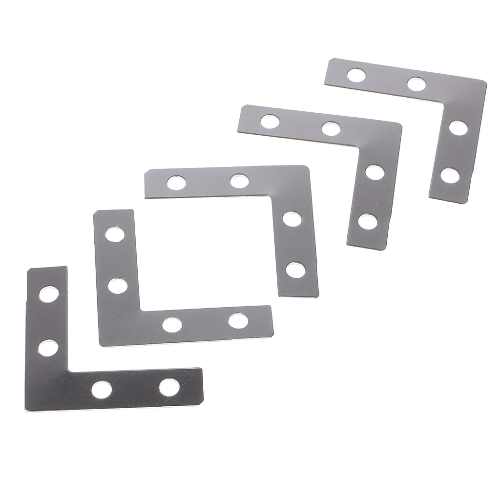 100pcs Heavy Duty Metal L Shape Corner Brace Plate 90 Angle Bracket Photos Frame Picture Bracket 38mmx38mm Furniture Accesories 