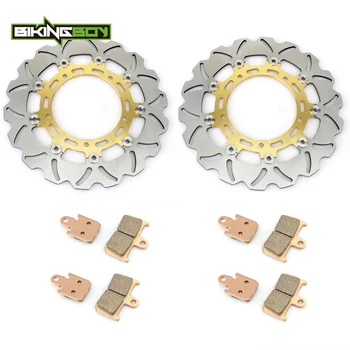 

BIKINGBOY For YAMAHA YZF R1 2007 2008 2009 2010 2011 2012 2012 2013 Wavy / Round Front Brake Discs Disks Rotors Pads