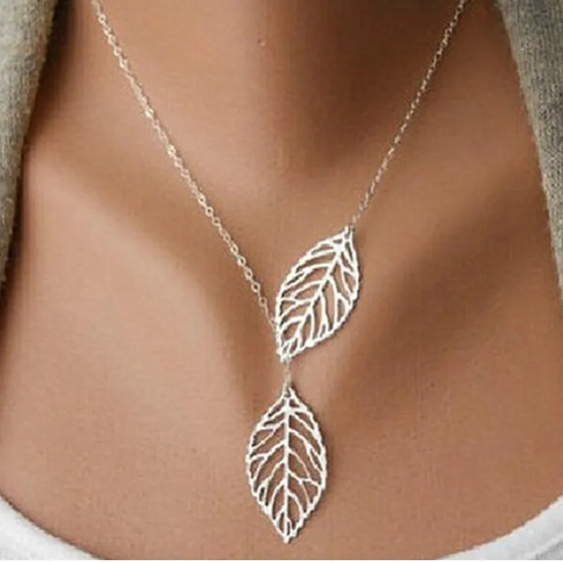 

x348 New Arrival Exquisite Gold-color Pendant Necklace For Women Fashion Hollow Leaf Chain Necklace Elegant Lady Jewelry Hot